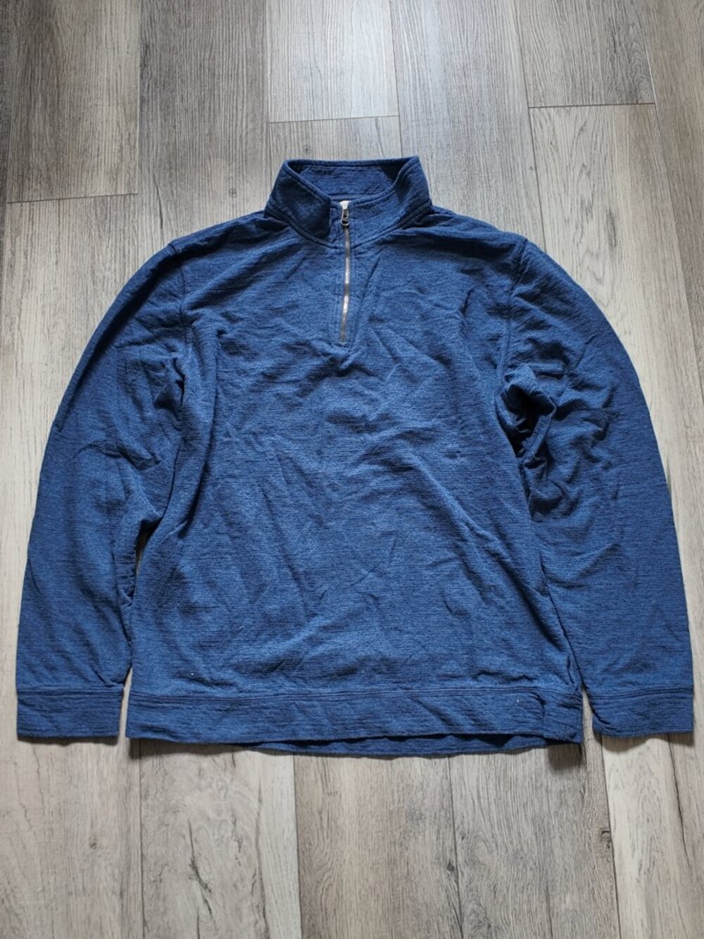 Calvin Klein Jeans Men's XL Blue Heathered Quarter Zip Pullover Sweater Knit